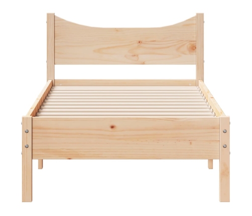 Estructura de cama sin colchón madera maciza de pino 90x190 cm