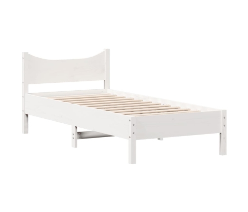 Estructura de cama sin colchón madera maciza blanca 90x190 cm