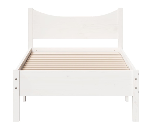 Estructura de cama sin colchón madera maciza blanca 90x190 cm