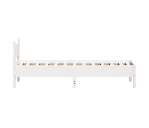 Estructura de cama sin colchón madera maciza blanca 90x190 cm