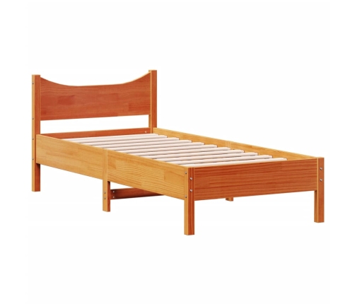 Estructura de cama sin colchón madera maciza marrón 90x190 cm