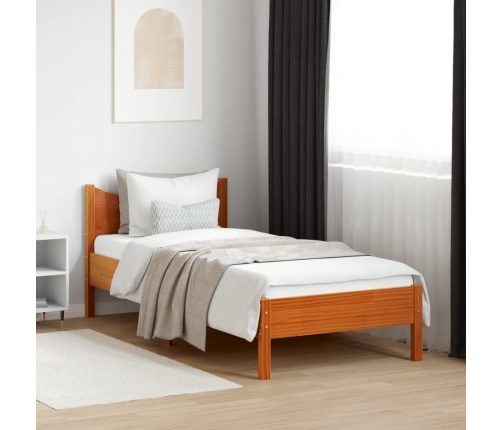 Estructura de cama sin colchón madera maciza marrón 90x190 cm