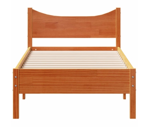 Estructura de cama sin colchón madera maciza marrón 90x190 cm