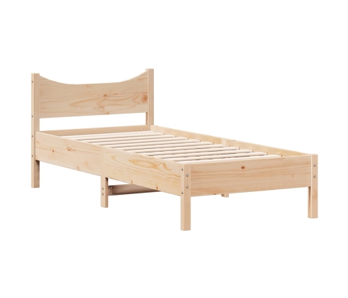 Estructura de cama sin colchón madera maciza pino 75x190 cm