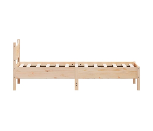 Estructura de cama sin colchón madera maciza pino 75x190 cm