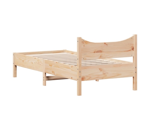 Estructura de cama sin colchón madera maciza pino 75x190 cm