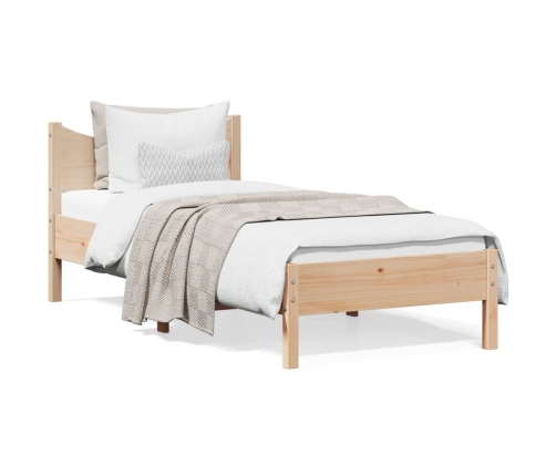 Estructura de cama sin colchón madera maciza pino 75x190 cm