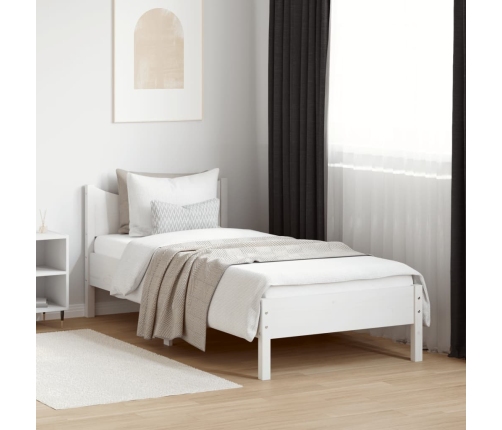 Estructura de cama sin colchón madera maciza blanca 75x190 cm