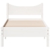 Estructura de cama sin colchón madera maciza blanca 75x190 cm