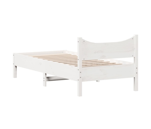 Estructura de cama sin colchón madera maciza blanca 75x190 cm