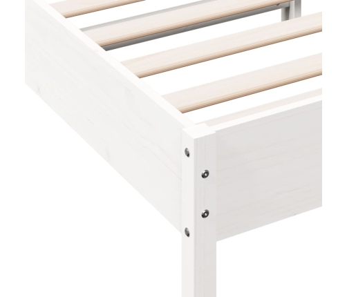 Estructura de cama sin colchón madera maciza blanca 75x190 cm