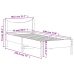 Estructura de cama sin colchón madera maciza blanca 75x190 cm