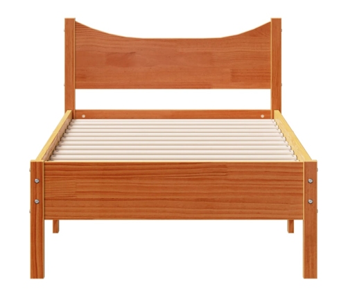 Estructura de cama sin colchón madera maciza marrón 75x190 cm