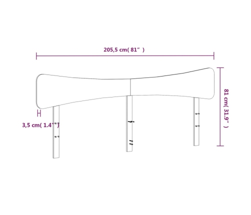 Cabecero de madera maciza de pino 200 cm