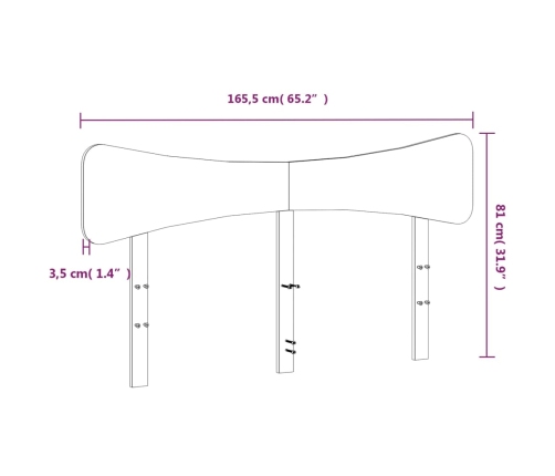 Cabecero de madera maciza de pino 160 cm