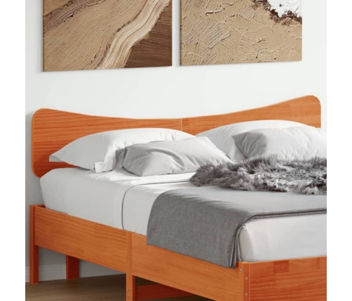 Cabecero de cama madera maciza de pino marrón cera 160 cm