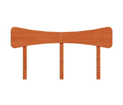 Cabecero de cama madera maciza de pino marrón cera 150 cm