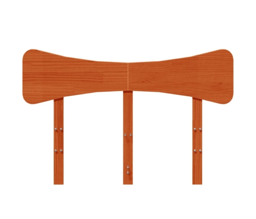 Cabecero de cama madera maciza de pino marrón cera 135 cm