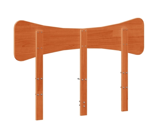 Cabecero de cama madera maciza de pino marrón cera 135 cm