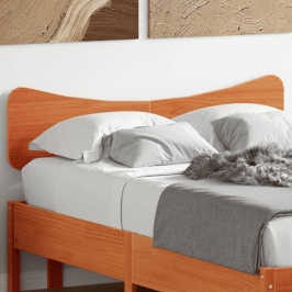 Cabecero de cama madera maciza de pino marrón cera 135 cm