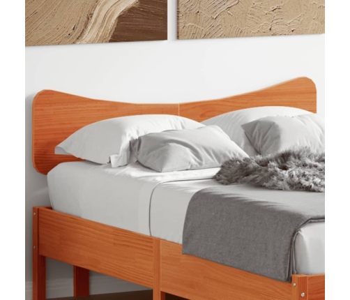 Cabecero de cama madera maciza de pino marrón cera 135 cm