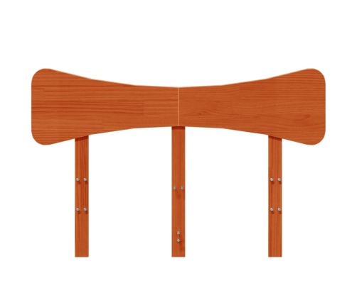 Cabecero de cama madera maciza de pino marrón cera 120 cm