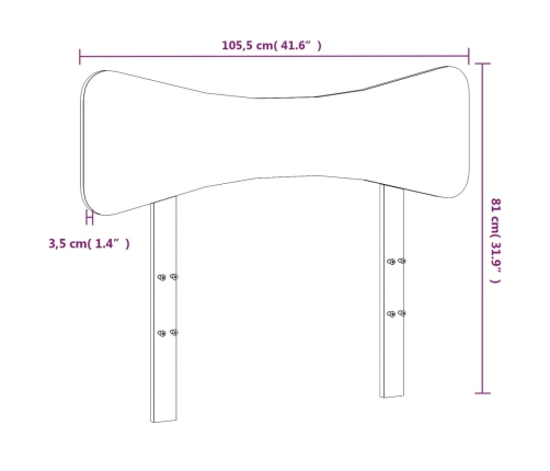 Cabecero de madera maciza de pino 100 cm