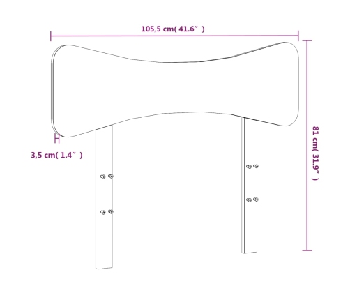 Cabecero de cama madera maciza de pino blanco 100 cm