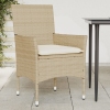 Sillones de jardín con cojines 2 uds ratán sintético beige