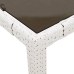 Mesa de jardín superficie de vidrio ratán PE blanco 90x90x75 cm