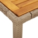 Mesa de jardín de ratán PE y madera acacia beige 90x90x75 cm