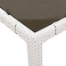 Mesa de jardín superficie de vidrio ratán PE blanco 190x90x75cm