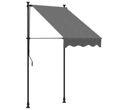 Toldo retráctil de tela y acero gris antracita 100x150 cm