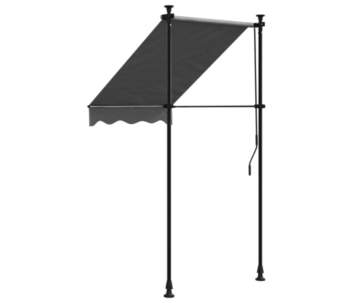 Toldo retráctil de tela y acero gris antracita 100x150 cm