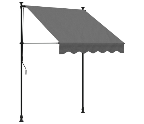 Toldo retráctil de tela y acero gris antracita 150x150 cm