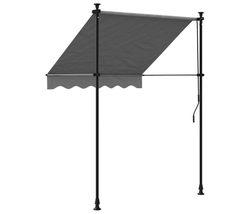 Toldo retráctil de tela y acero gris antracita 150x150 cm