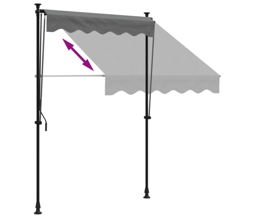 Toldo retráctil de tela y acero gris antracita 150x150 cm