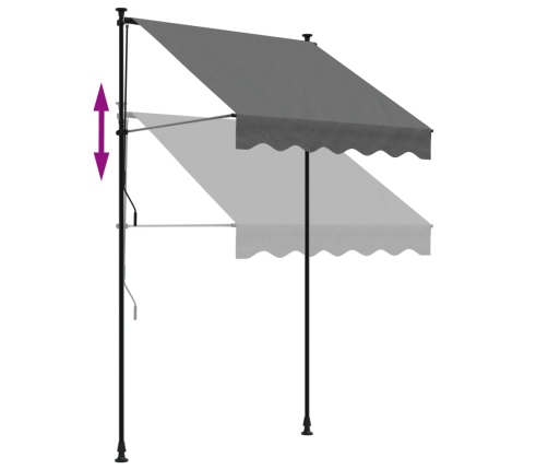 Toldo retráctil de tela y acero gris antracita 150x150 cm