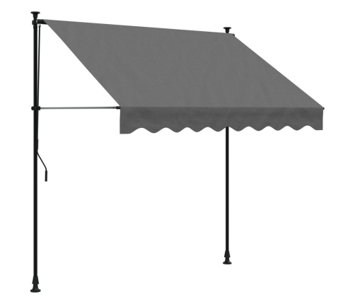 Toldo retráctil de tela y acero gris antracita 200x150 cm