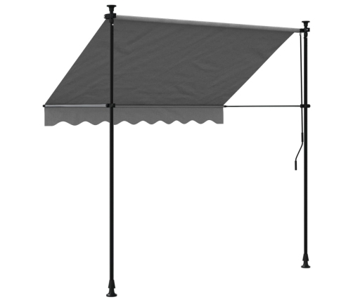 Toldo retráctil de tela y acero gris antracita 200x150 cm