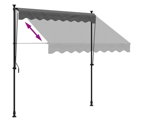 Toldo retráctil de tela y acero gris antracita 200x150 cm