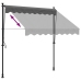 Toldo retráctil de tela y acero gris antracita 200x150 cm