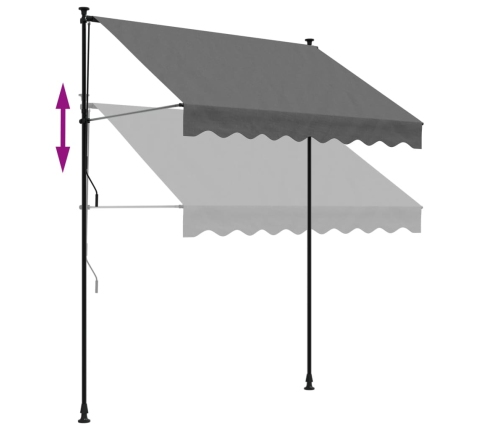 Toldo retráctil de tela y acero gris antracita 200x150 cm