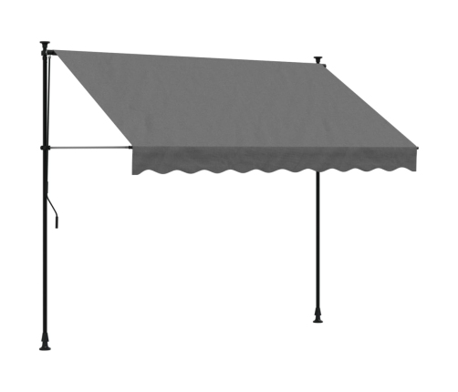 Toldo retráctil de tela y acero gris antracita 250x150 cm