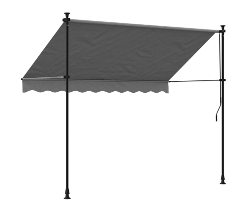 Toldo retráctil de tela y acero gris antracita 250x150 cm