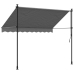 Toldo retráctil de tela y acero gris antracita 250x150 cm