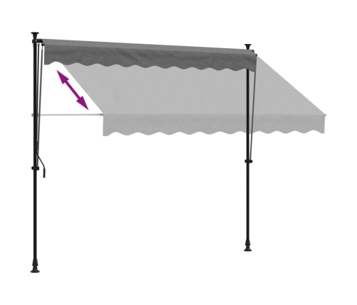 Toldo retráctil de tela y acero gris antracita 250x150 cm