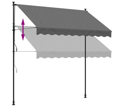 Toldo retráctil de tela y acero gris antracita 250x150 cm