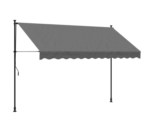 Toldo retráctil de tela y acero gris antracita 300x150 cm