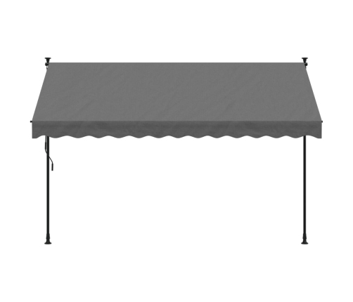 Toldo retráctil de tela y acero gris antracita 300x150 cm